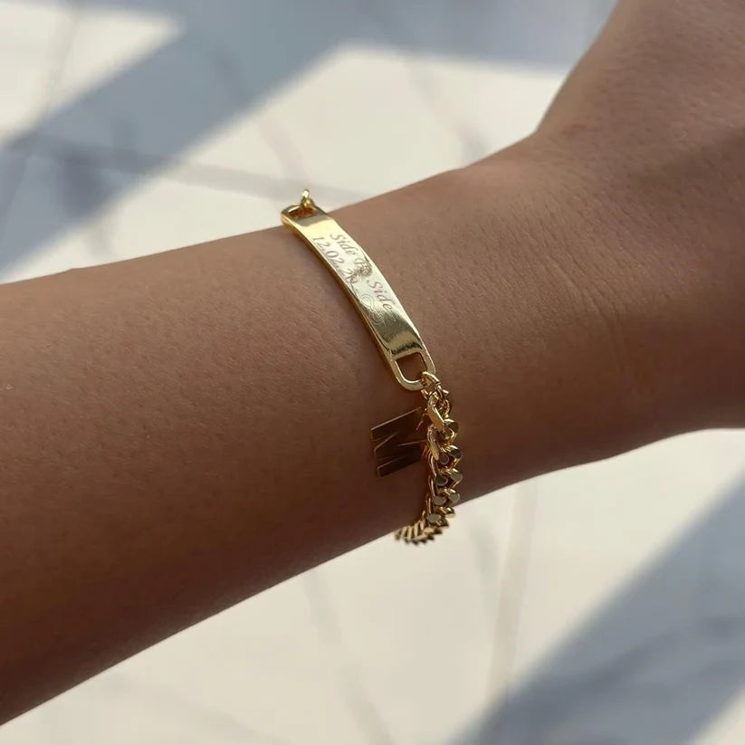 Personalisierte Gravur-Plakettenarmbänder für Paare (2 Stück)