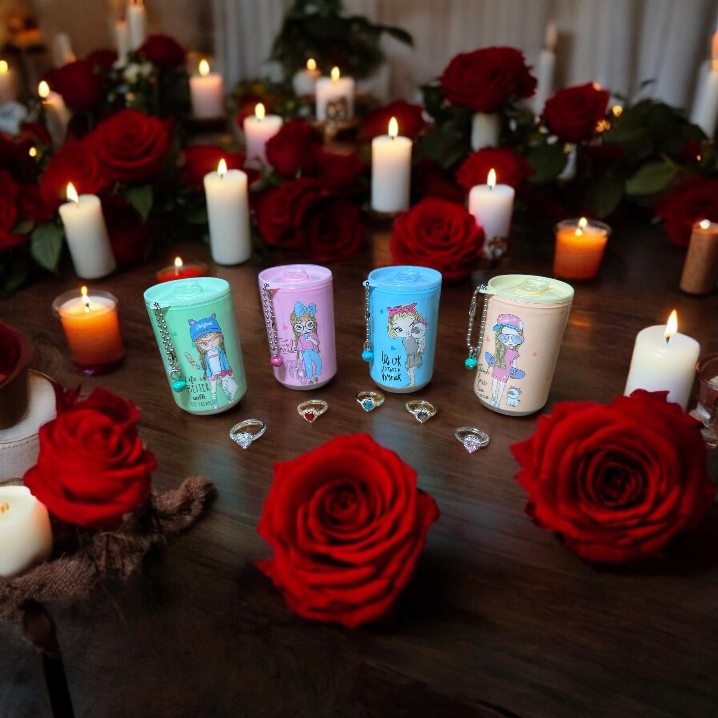 Überraschungsgeschenkbox mit Blumen und verstecktem Ring